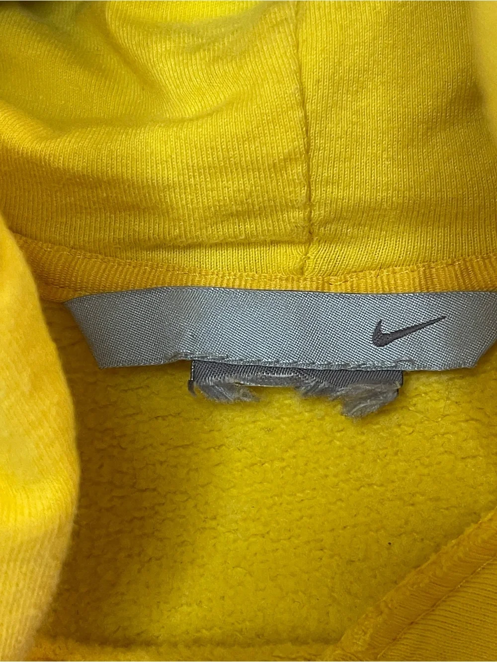 VINTAGE Nike Bright Yellow Pullover Hoodie with Arch Logo